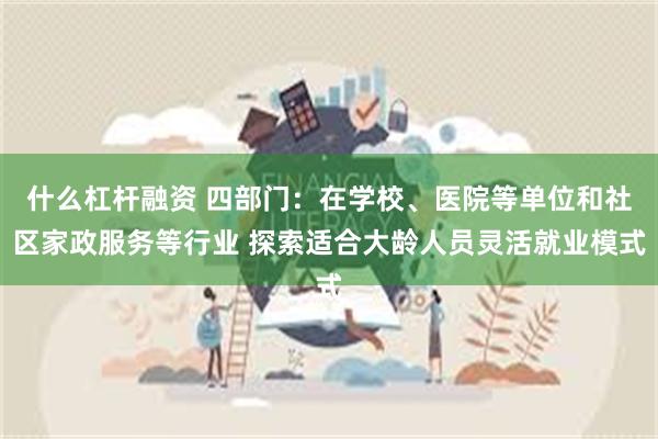 什么杠杆融资 四部门：在学校、医院等单位和社区家政服务等行业 探索适合大龄人员灵活就业模式