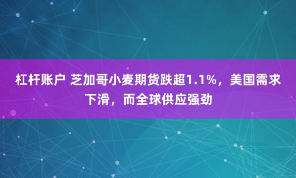 杠杆账户 芝加哥小麦期货跌超1.1%，美国需求下滑，而全球供应强劲