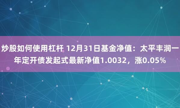 炒股如何使用杠杆 12月31日基金净值：太平丰润一年定开债发起式最新净值1.0032，涨0.05%