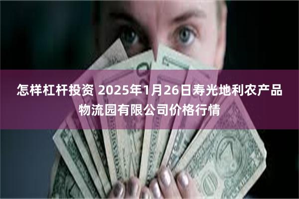 怎样杠杆投资 2025年1月26日寿光地利农产品物流园有限公司价格行情