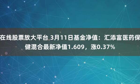 在线股票放大平台 3月11日基金净值：汇添富医药保健混合最新净值1.609，涨0.37%