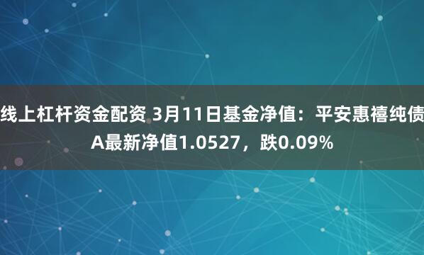 线上杠杆资金配资 3月11日基金净值：平安惠禧纯债A最新净值1.0527，跌0.09%